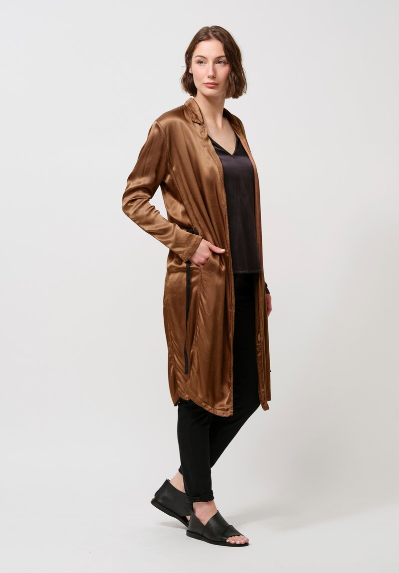 Jaga Belted Satin Ali Duster in Caramel