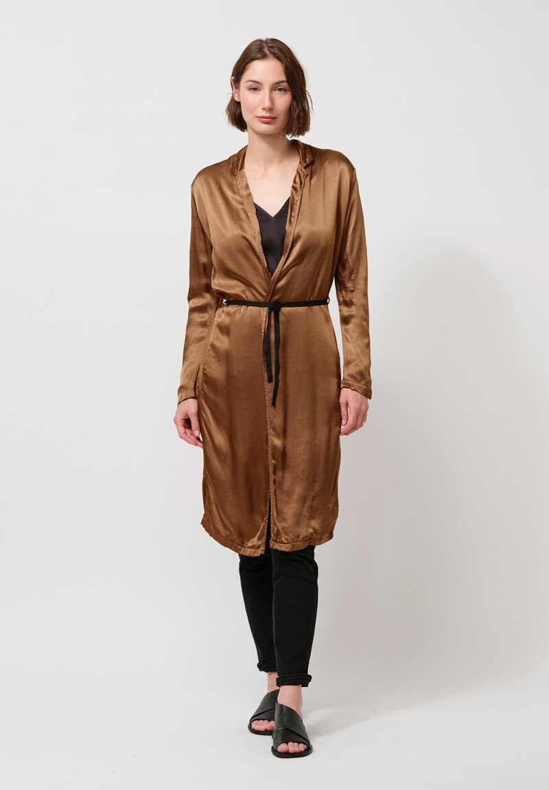 Jaga Belted Satin Ali Duster in Caramel