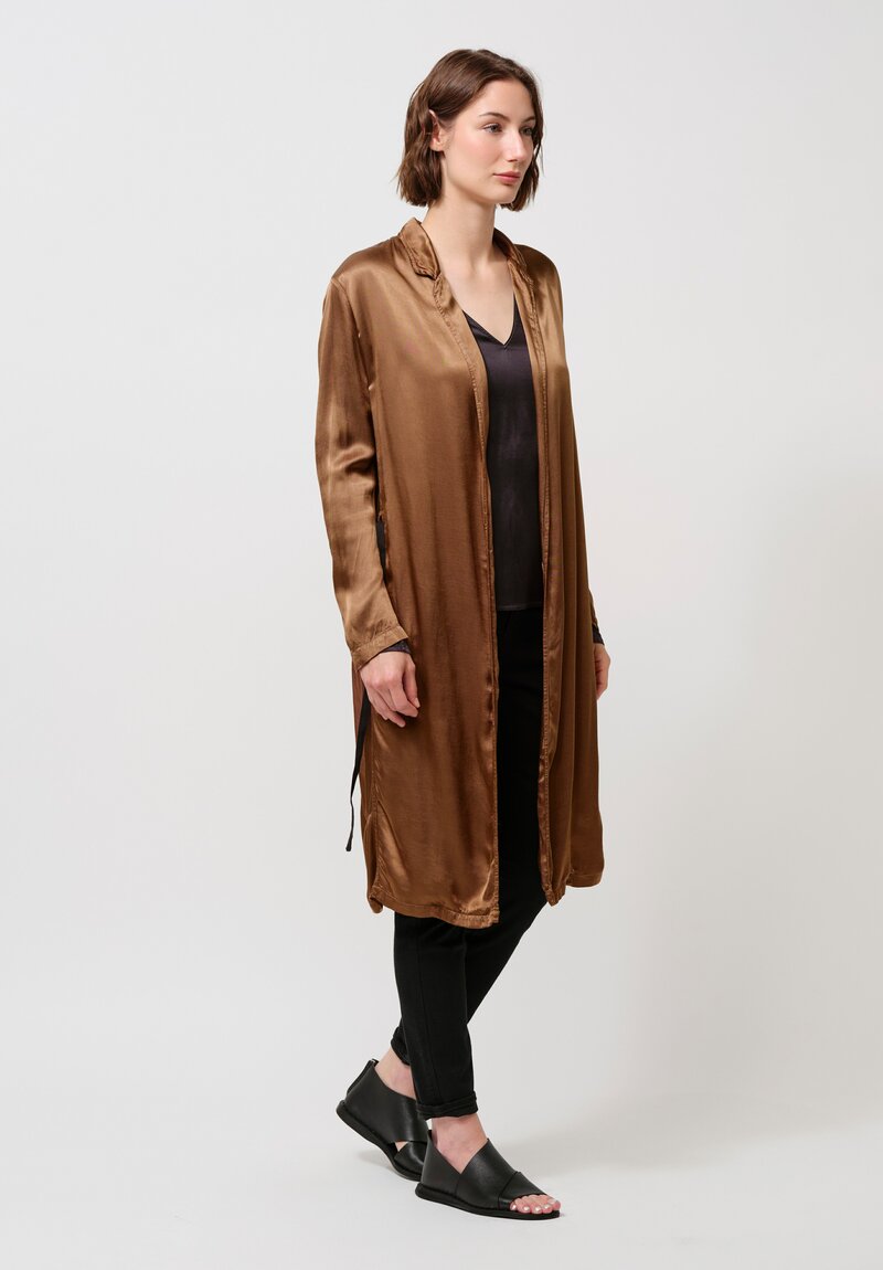 Jaga Belted Satin Ali Duster in Caramel