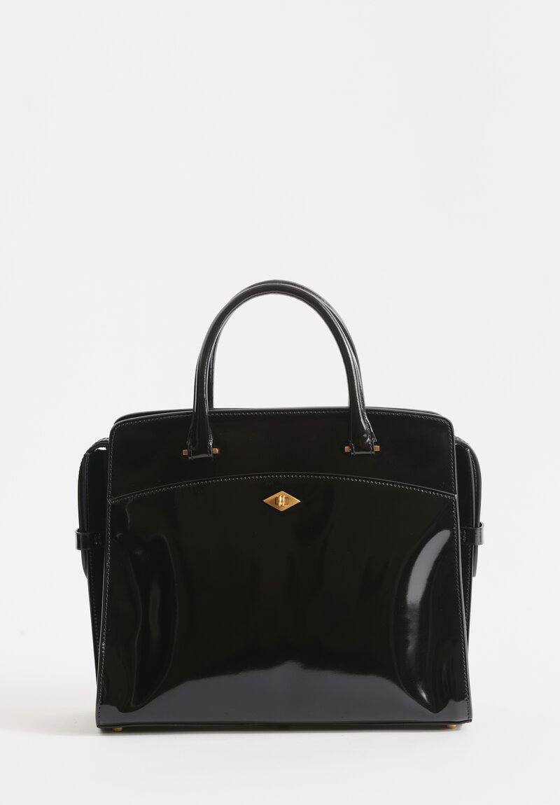 Metier Private Eye Slim Glossy Satchel in Black	