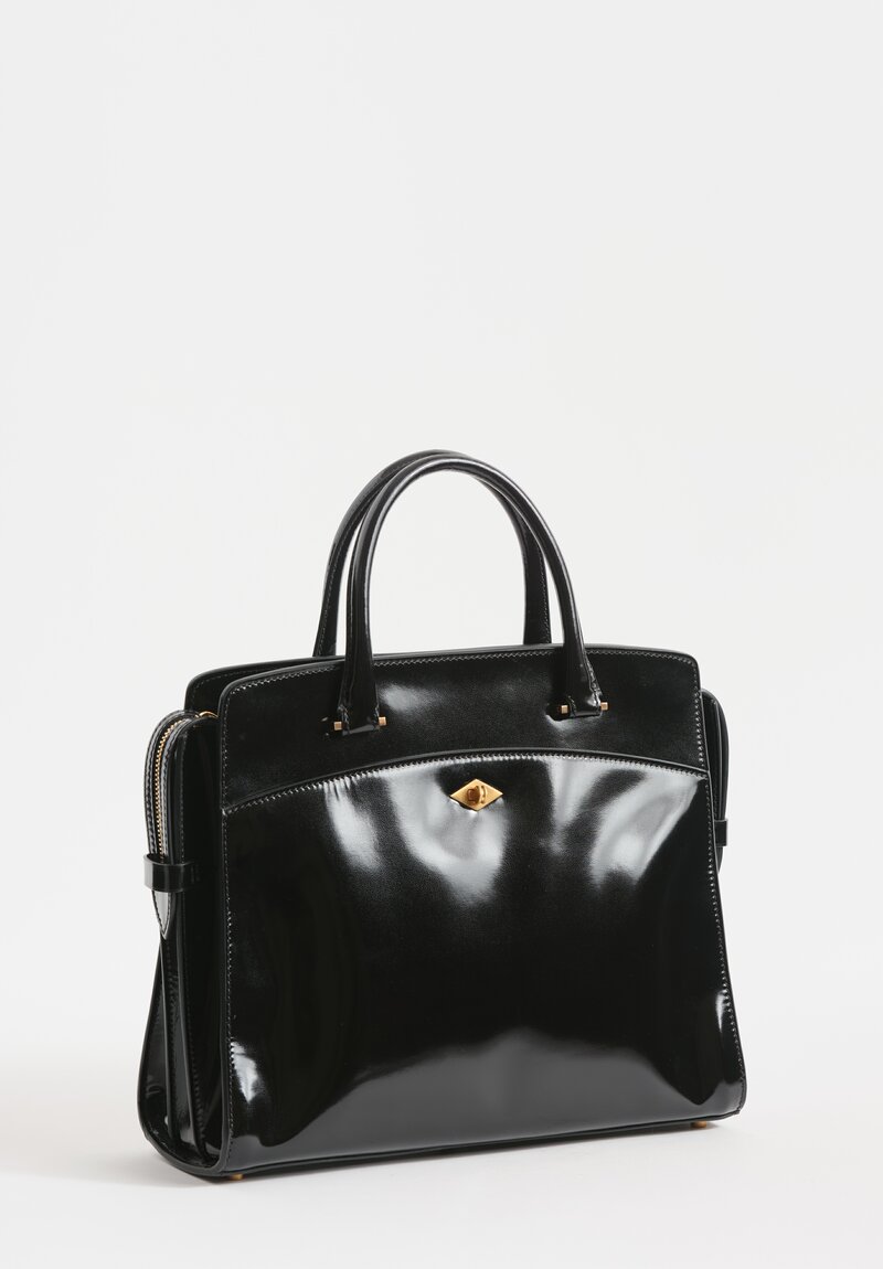 Metier Private Eye Slim Glossy Satchel in Black	