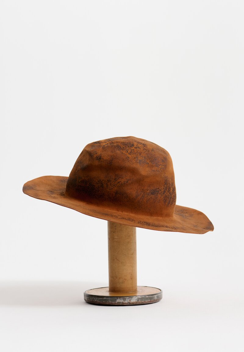 Horisaki Design & Handel Hard Burnt Beaver Fur Felt Hat in Rust