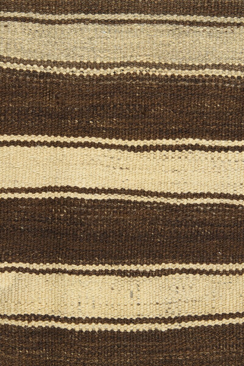 Vintage 19th Century Striped Shahsevan Kilim in Cream & Brown	