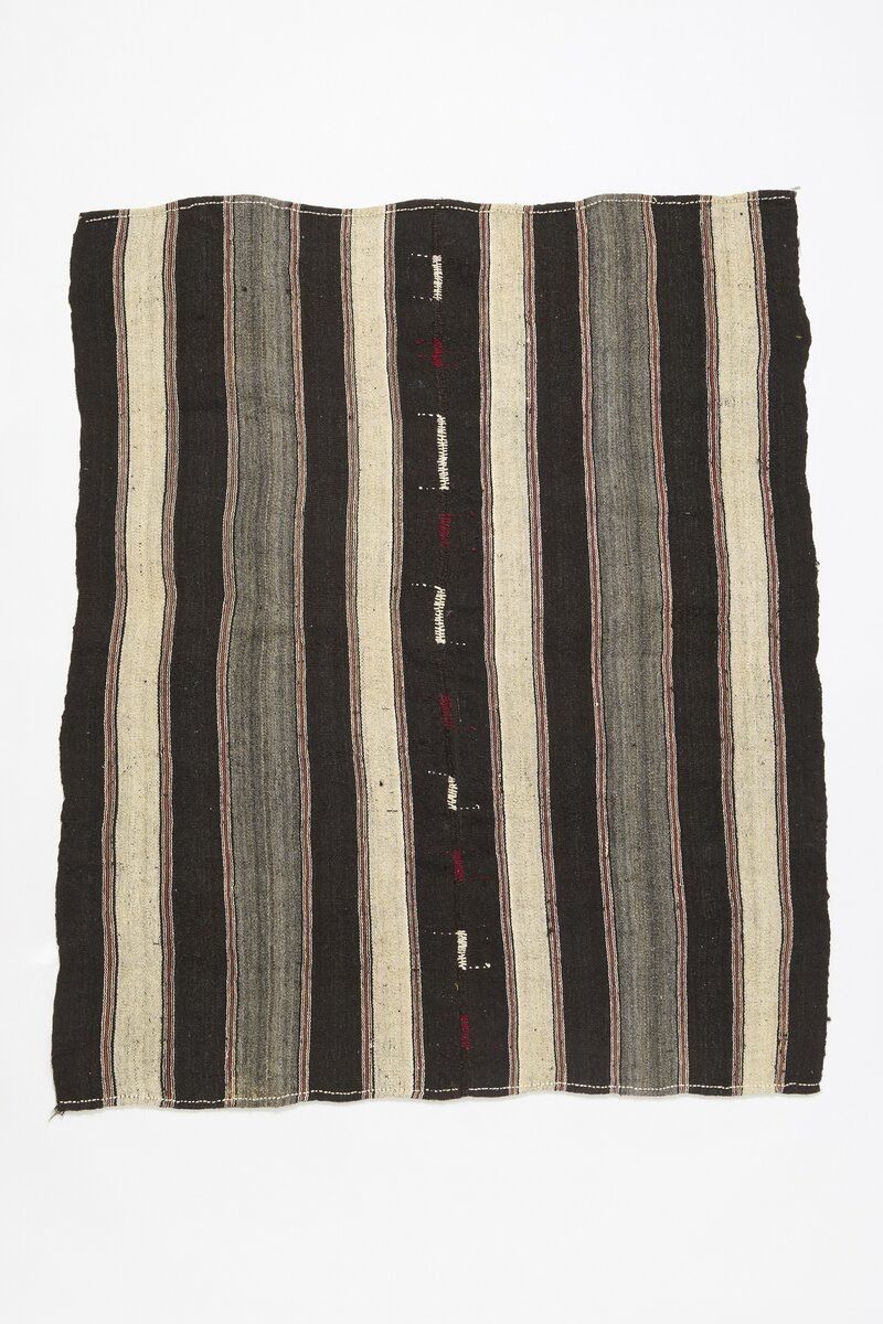 Vintage 19th Century Striped Shahsevan Kilim in Natural & Brown	