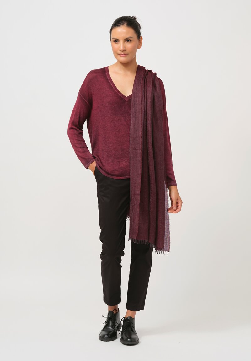 Begg x Co Cashmere & Silk Staffa Scarf In Shiraz Red	