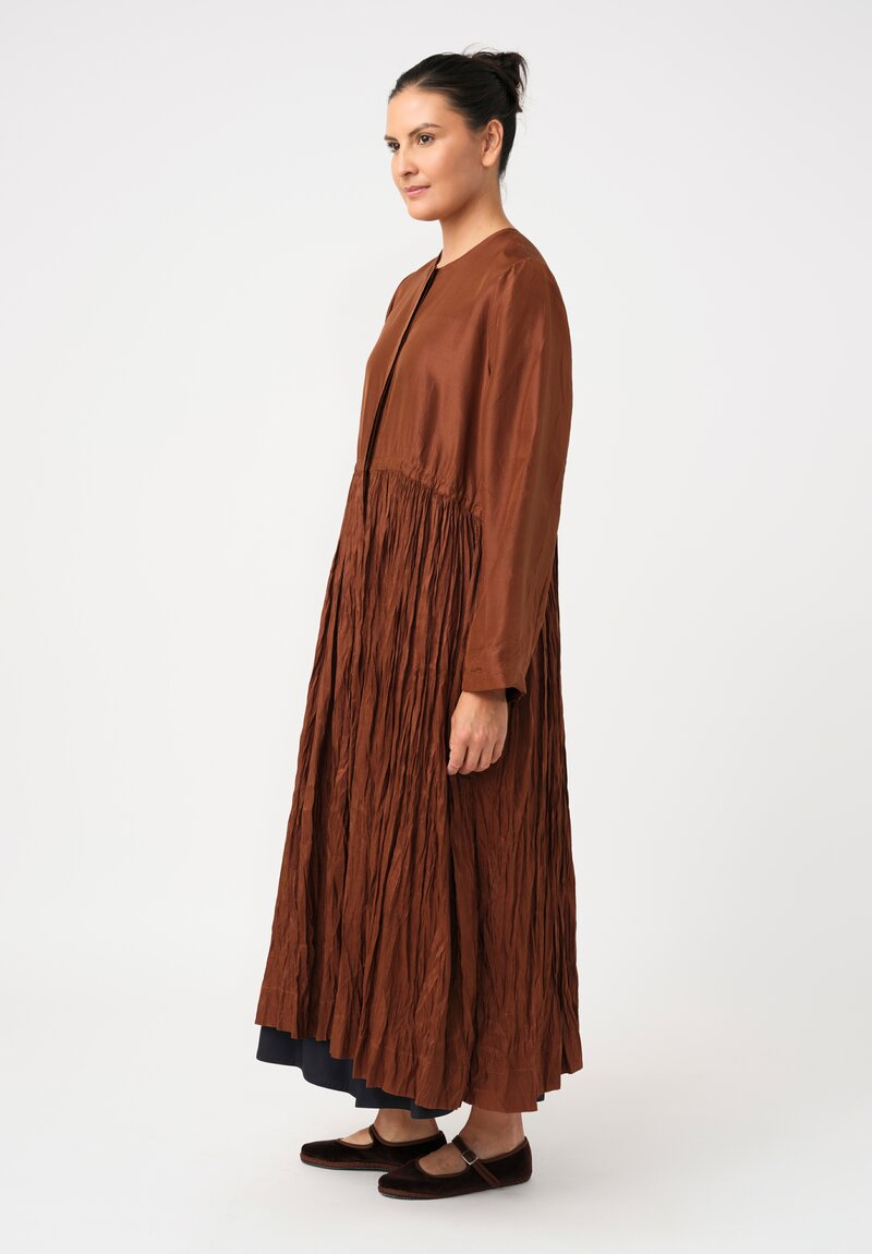 Christian Peau Silk Flare Dress in Terracotta
