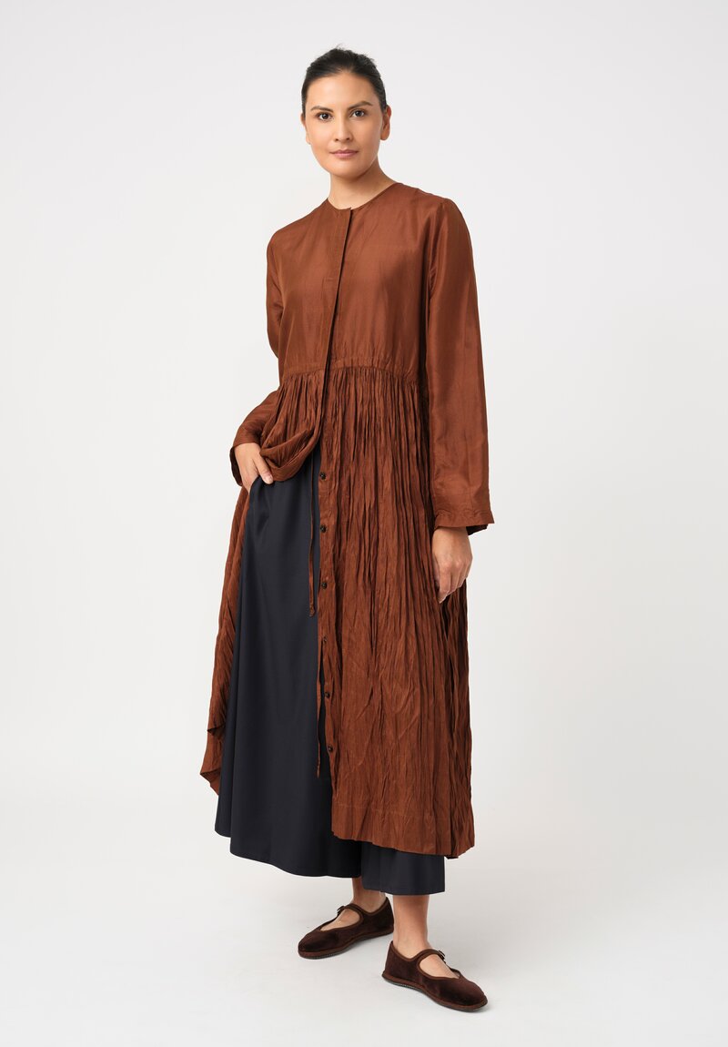 Christian Peau Silk Flare Dress in Terracotta
