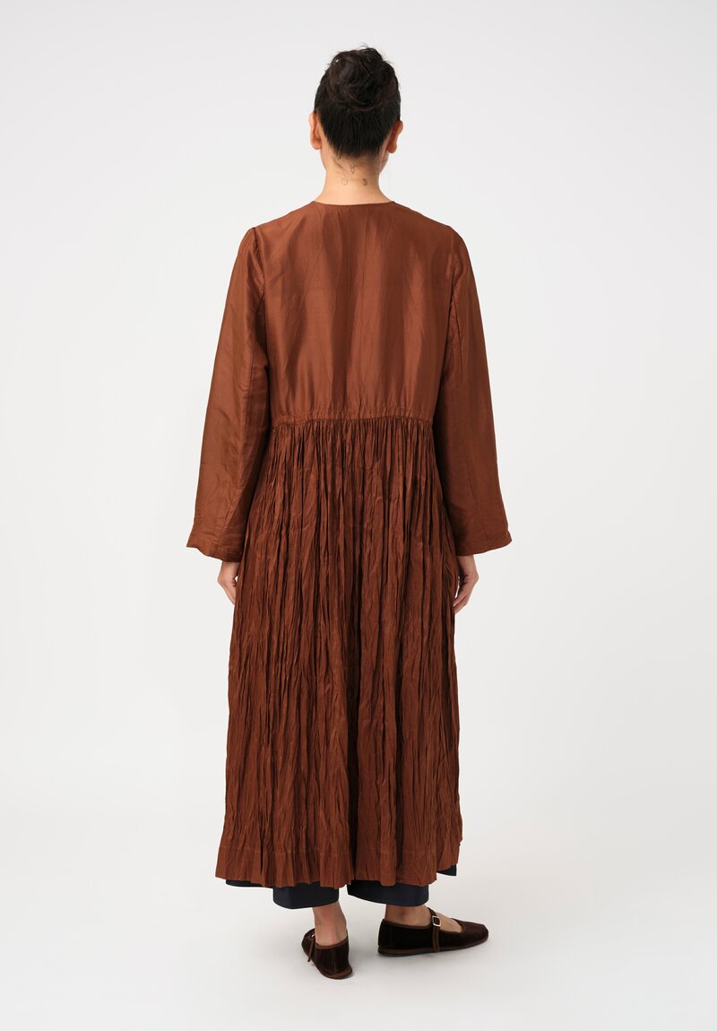 Christian Peau Silk Flare Dress in Terracotta