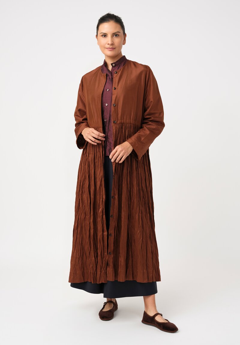 Christian Peau Silk Flare Dress in Terracotta