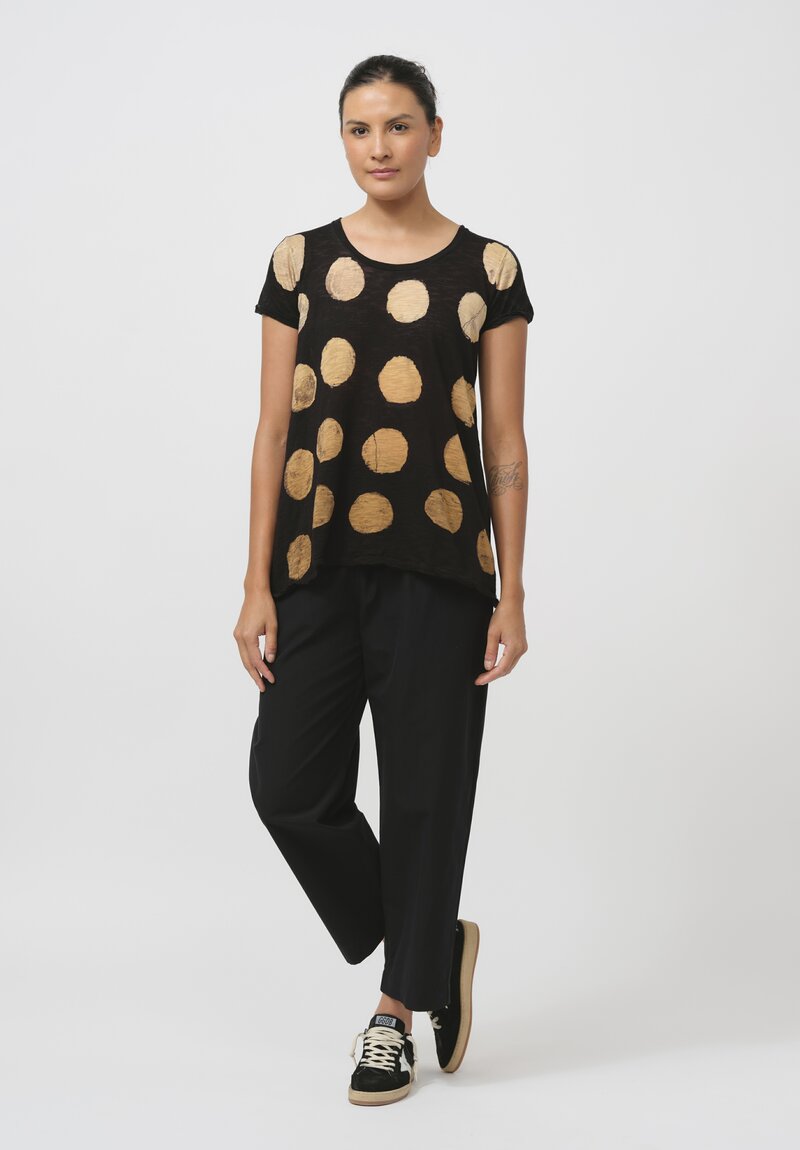 Gilda Midani Pattern-Dyed Short Sleeve Monoprix Tee in Blade & Caramel Gold Spots	