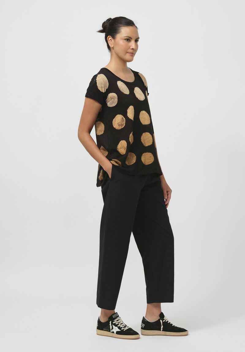 Gilda Midani Pattern-Dyed Short Sleeve Monoprix Tee in Blade & Caramel Gold Spots	