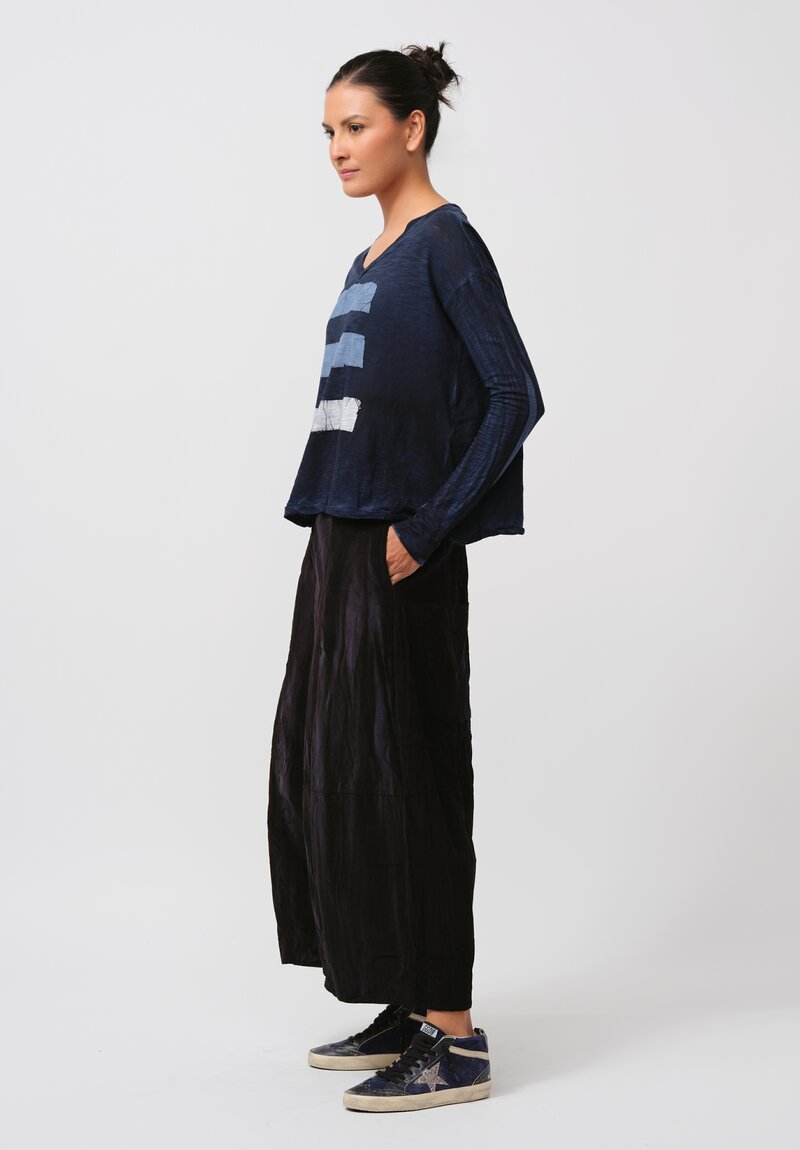 Gilda Midani Cotton Corduroy Egg Pants in Marble Black	