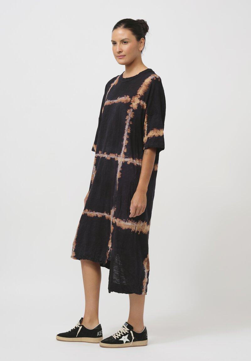 Gilda Midani Pattern-Dyed Super Dress in Burning Black & Brown	