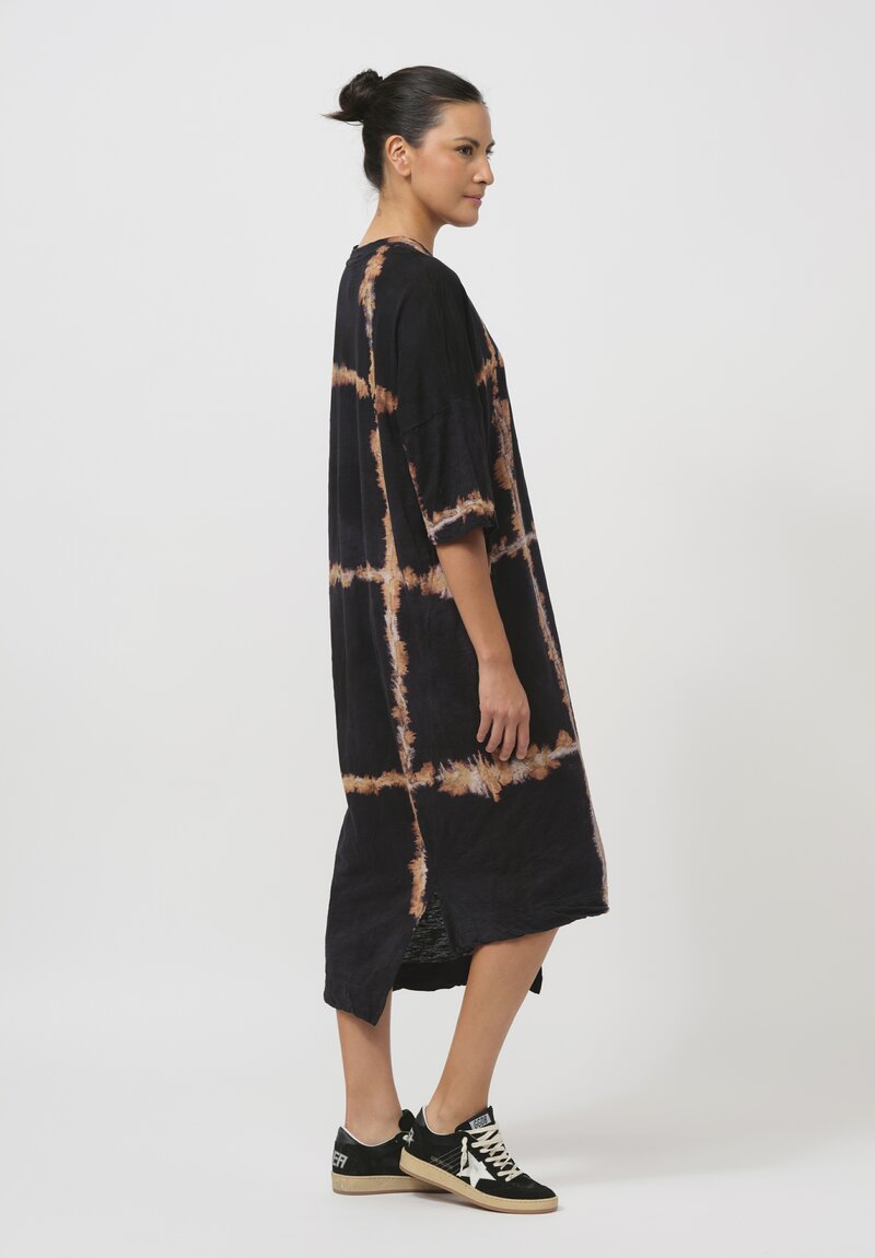 Gilda Midani Pattern-Dyed Super Dress in Burning Black & Brown	