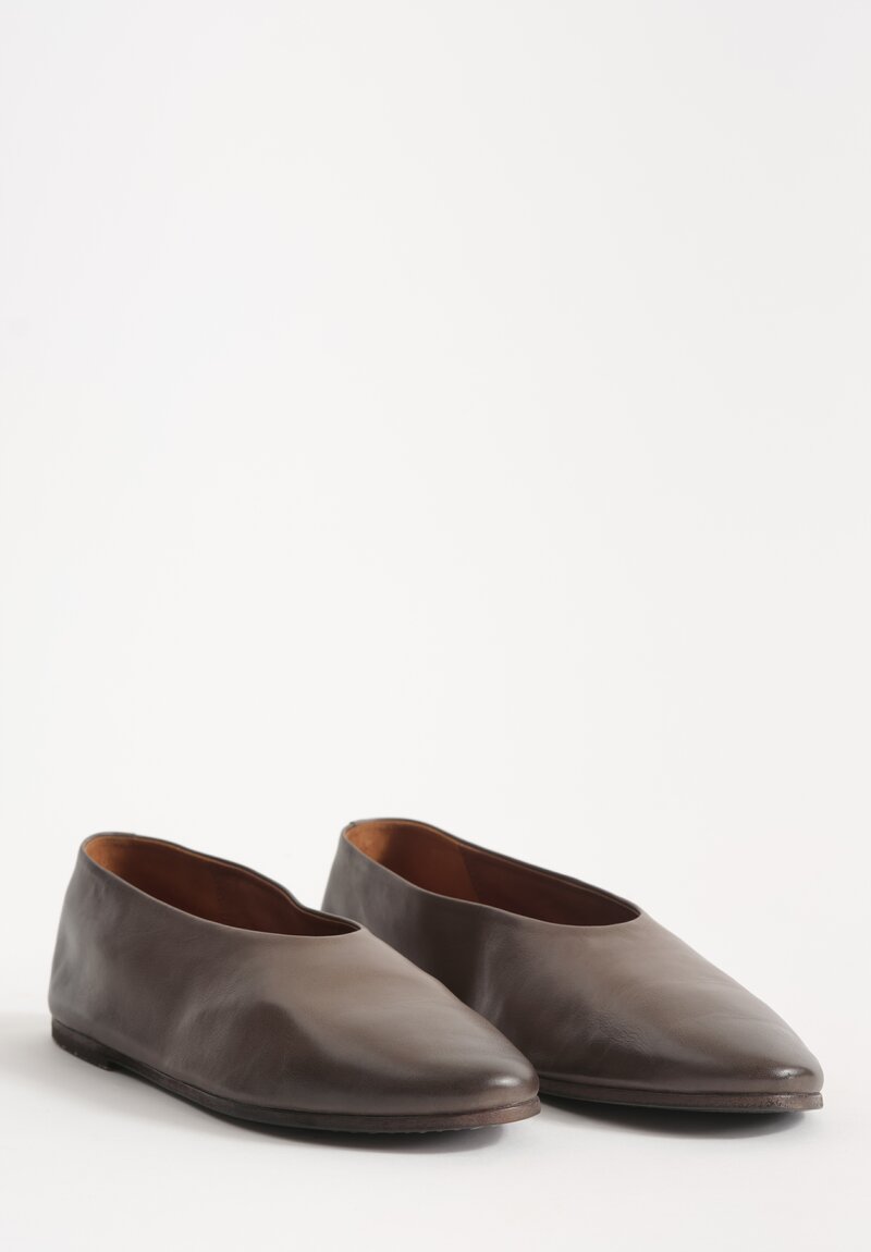 Marsèll Leather Coltellaccio Ballerina Flat in Mortar Grey	