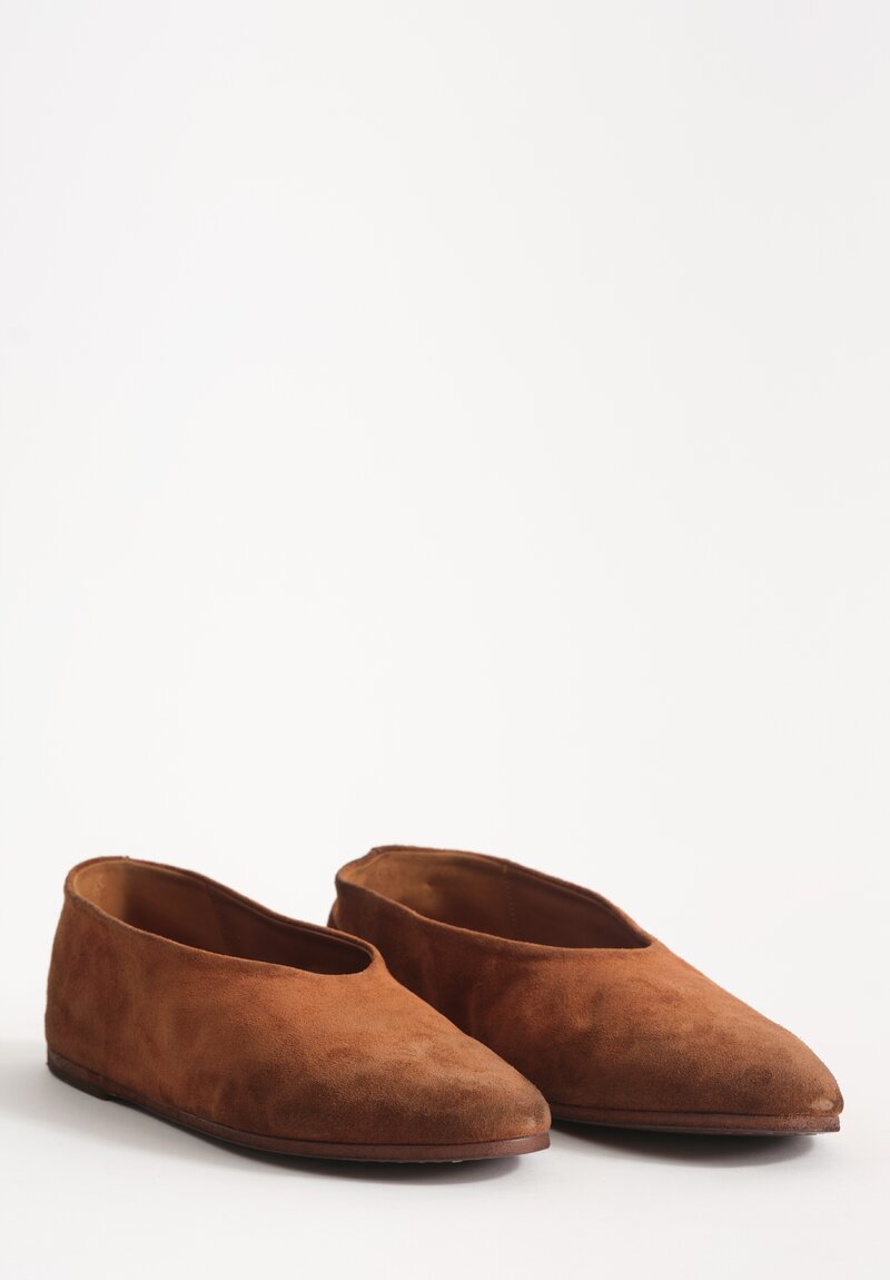 Marsèll Suede Coltellaccio Ballerina Flat in Basalt Brown	