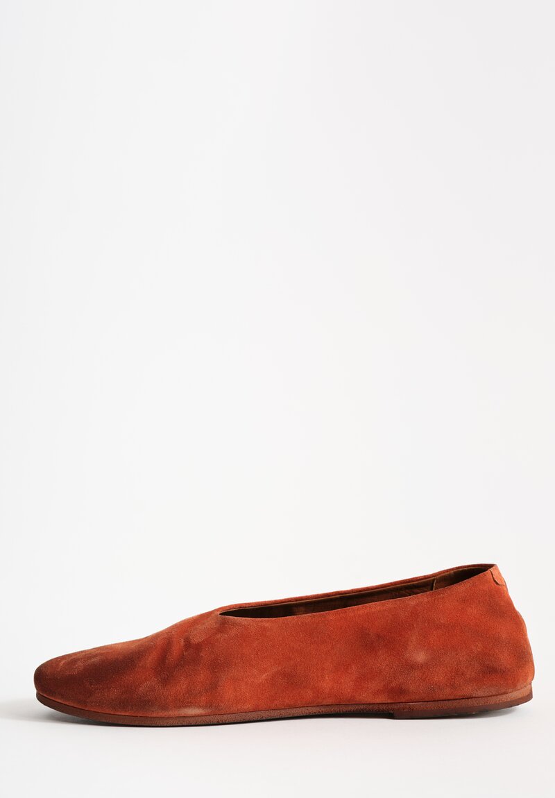 Marsèll Suede Coltellaccio Ballerina Flat in Rust	