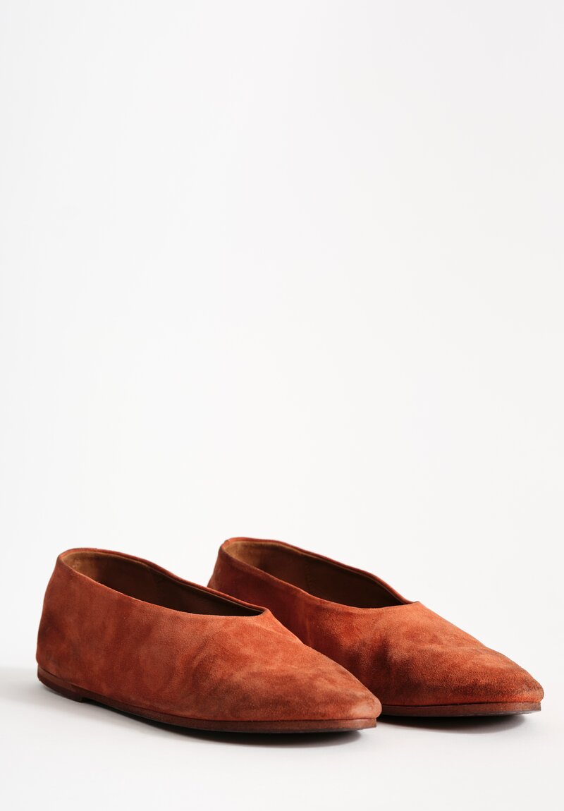 Marsèll Suede Coltellaccio Ballerina Flat in Rust	