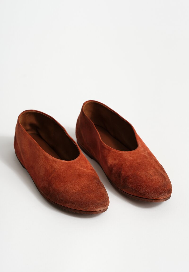 Marsèll Suede Coltellaccio Ballerina Flat in Rust	