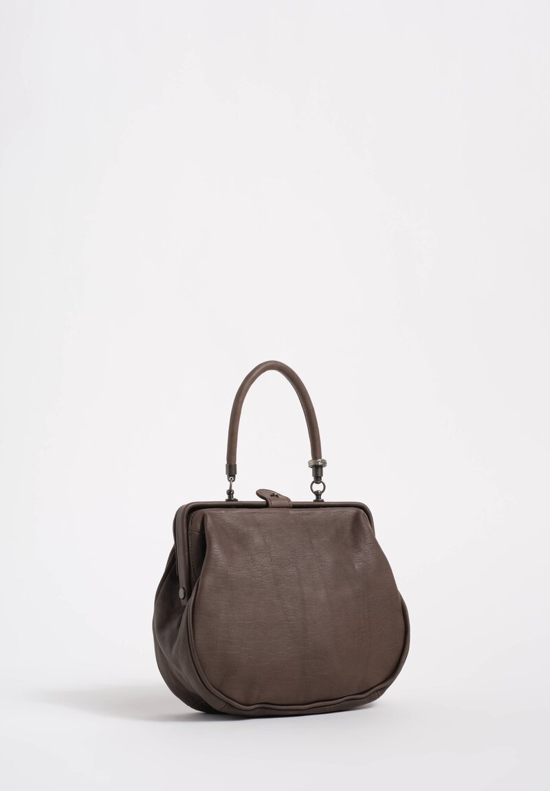 Christian Peau Leather Small Handbag in Black Dark Brown Beton Brown	