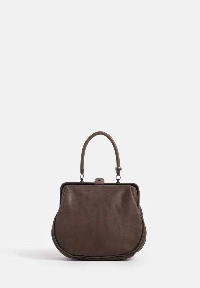 Christian Peau Leather Small Handbag in Black Dark Brown Beton Brown	