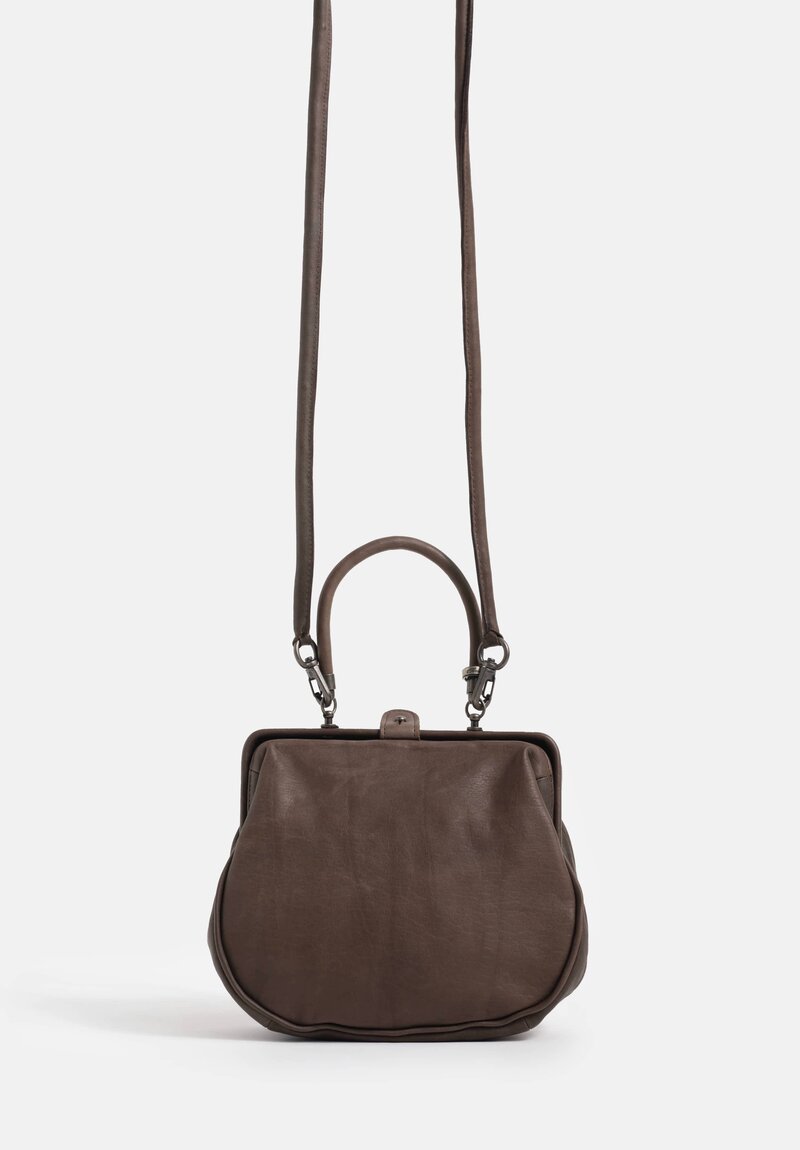 Christian Peau Leather Small Handbag in Black Dark Brown Beton Brown	