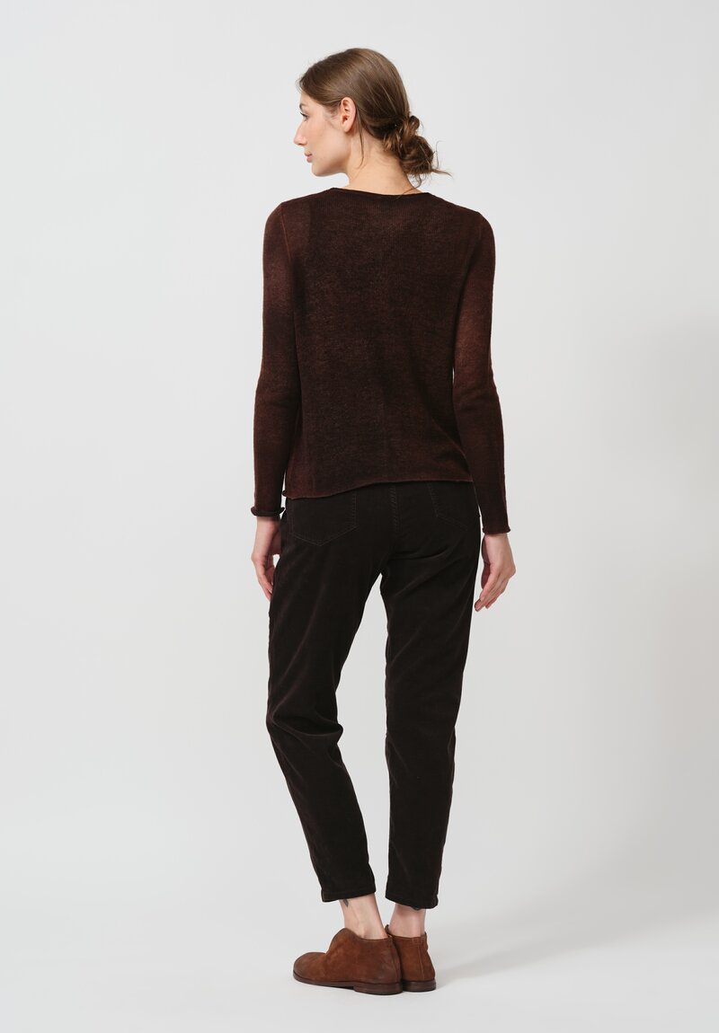 Avant Toi Cashmere Light Garza Sweater in Nero Brownie Brown	