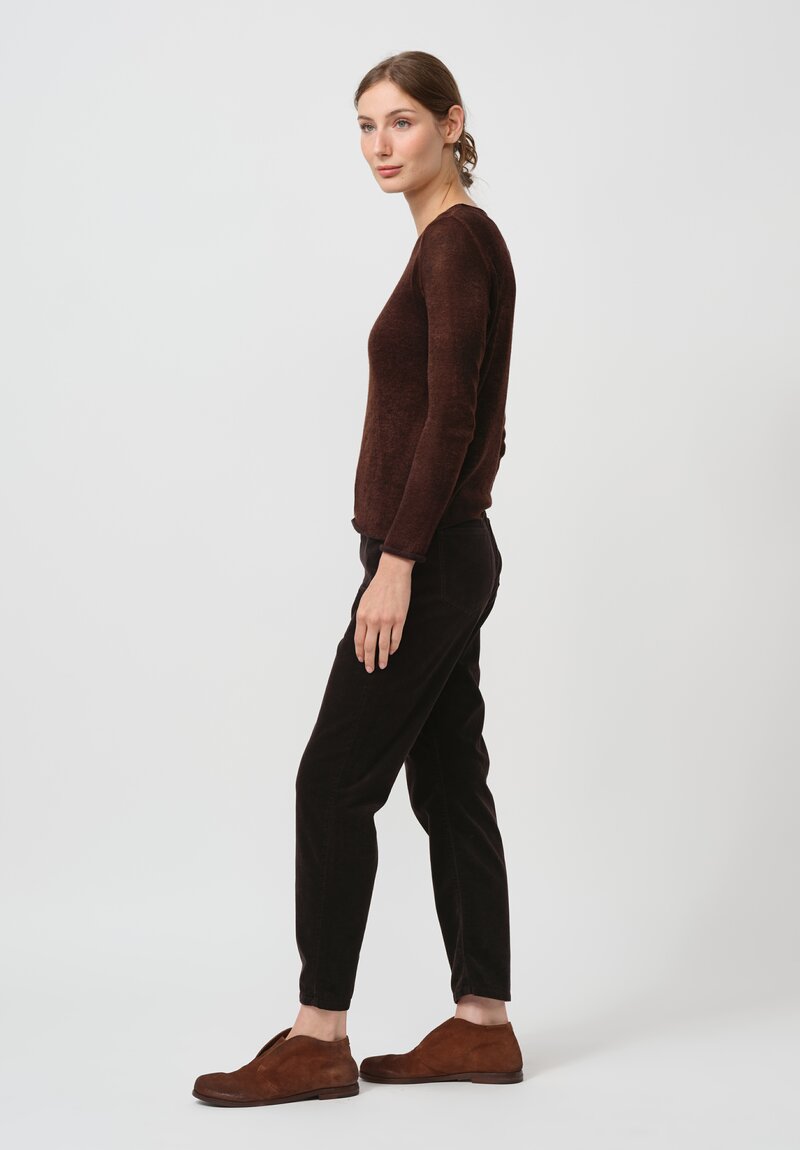 Avant Toi Cashmere Light Garza Sweater in Nero Brownie Brown	