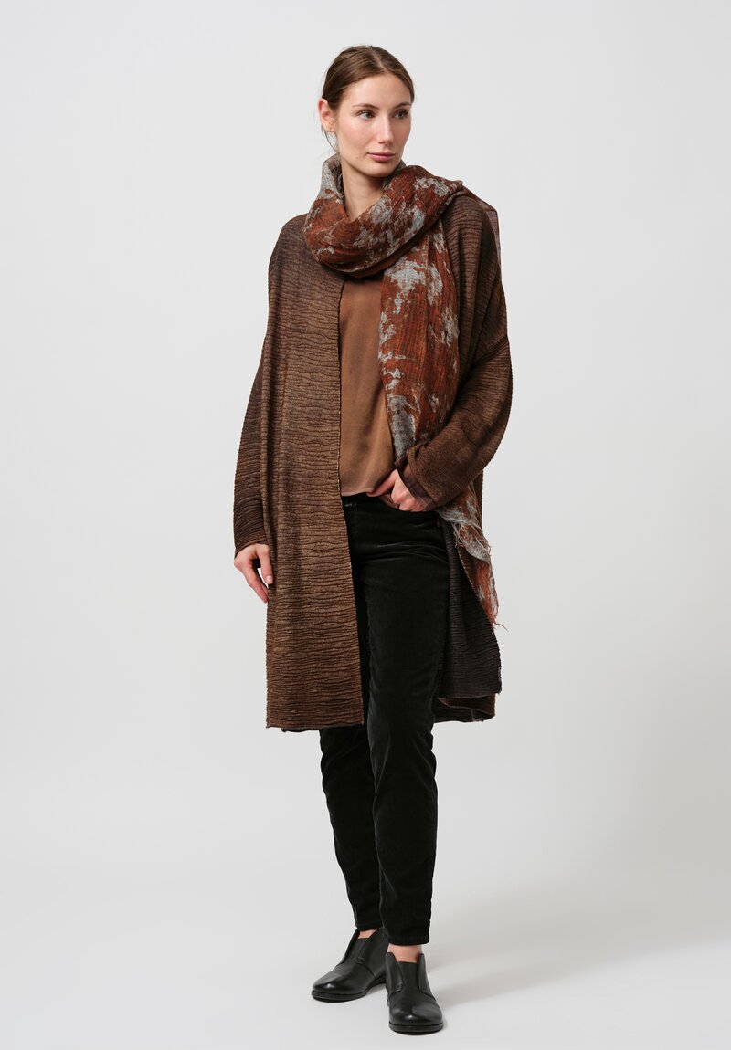 Avant Toi Cashmere & Silk Bellino Cardigan in Nero Sughero Brown	