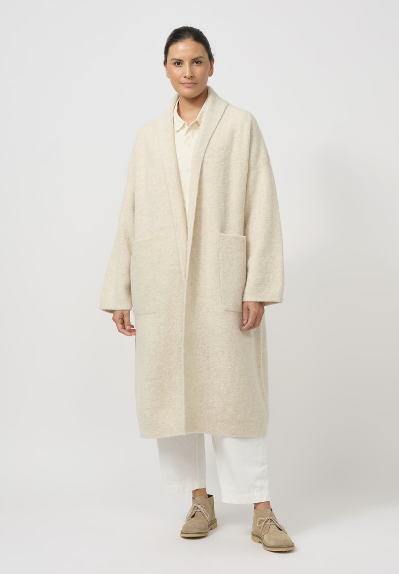 Lauren Manoogian Double Face Long Coat in Ecru Natural	