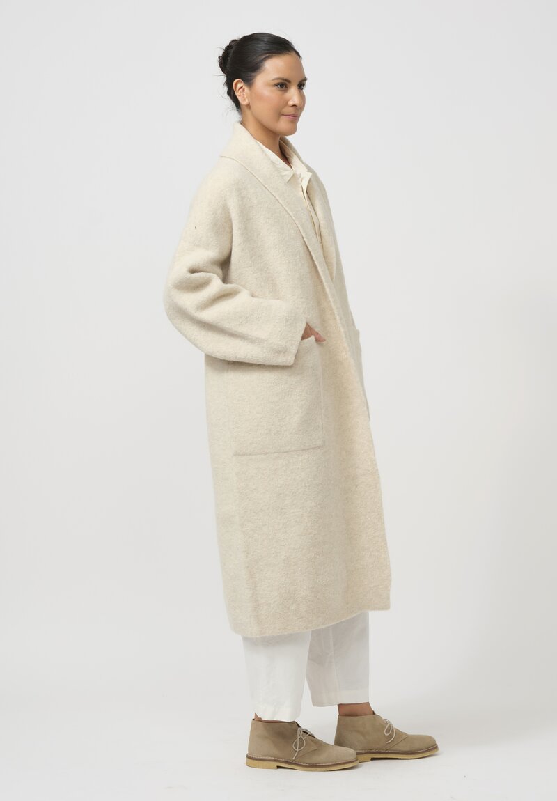 Lauren Manoogian Double Face Long Coat in Ecru Natural	