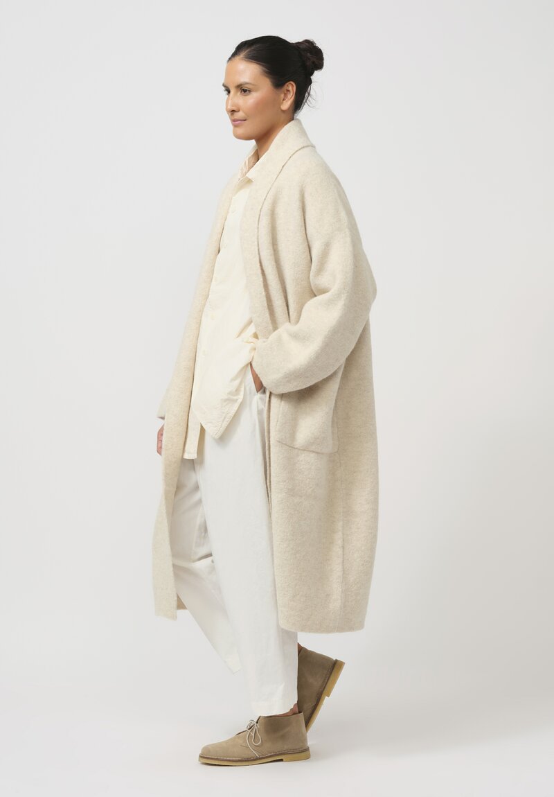 Lauren Manoogian Double Face Long Coat in Ecru Natural	