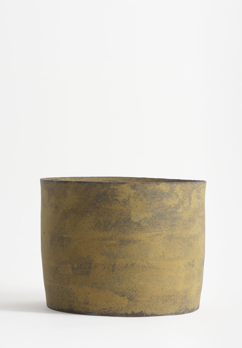 Linda Ouhbi Handbuilt Stoneware Vessel in Green & Blue	