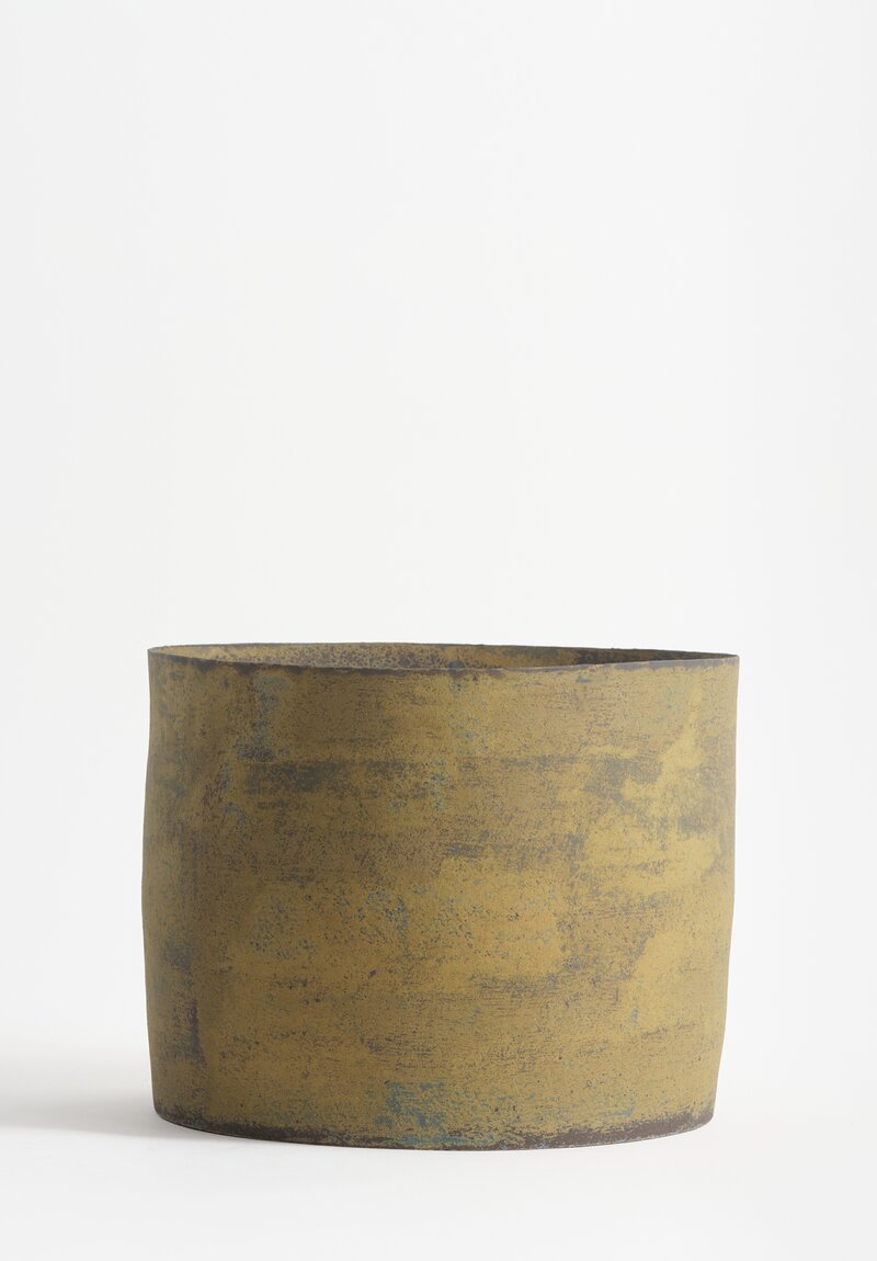 Linda Ouhbi Handbuilt Stoneware Vessel in Green & Blue	