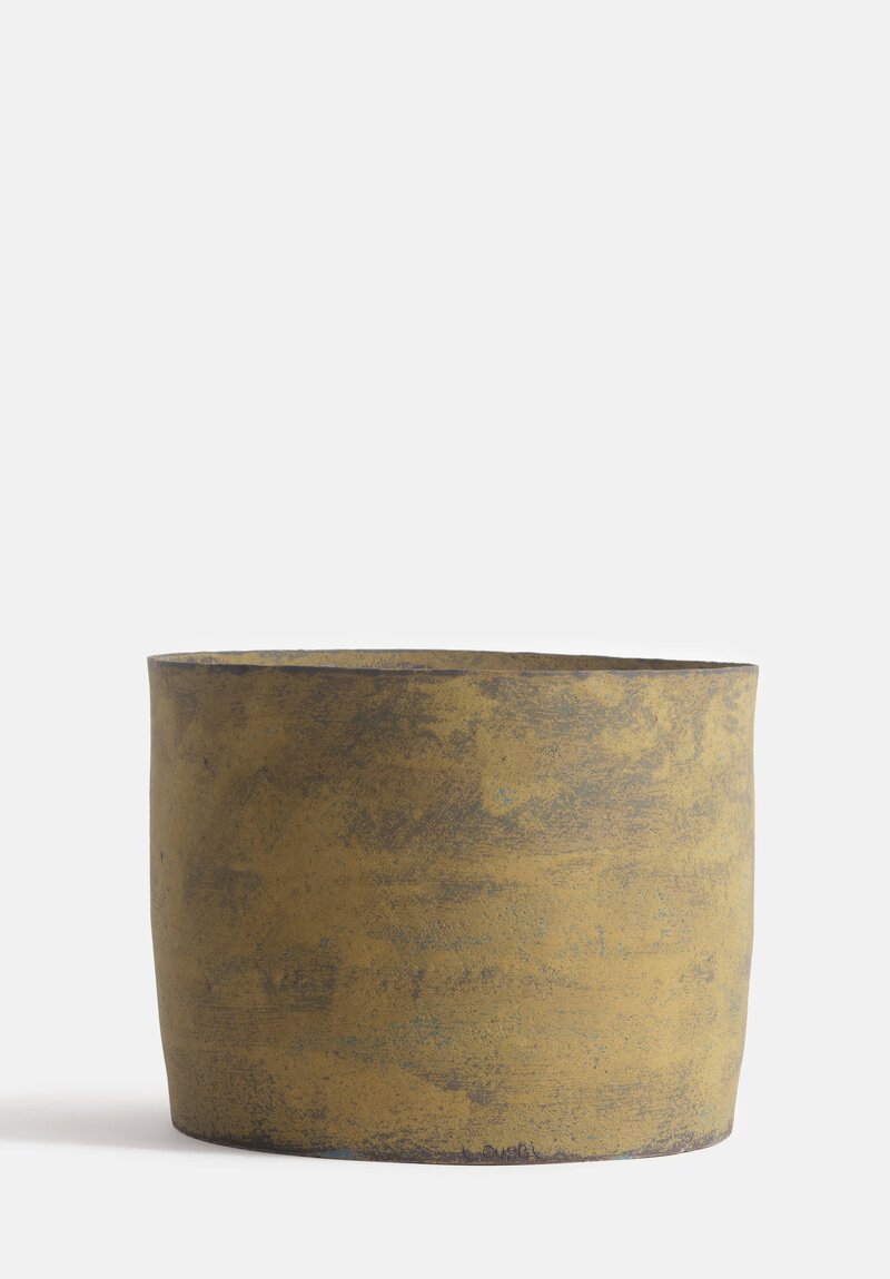 Linda Ouhbi Handbuilt Stoneware Vessel in Green & Blue	