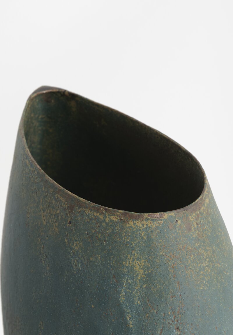 Linda Ouhbi Handbuilt Stoneware Vessel in Blue & Green	