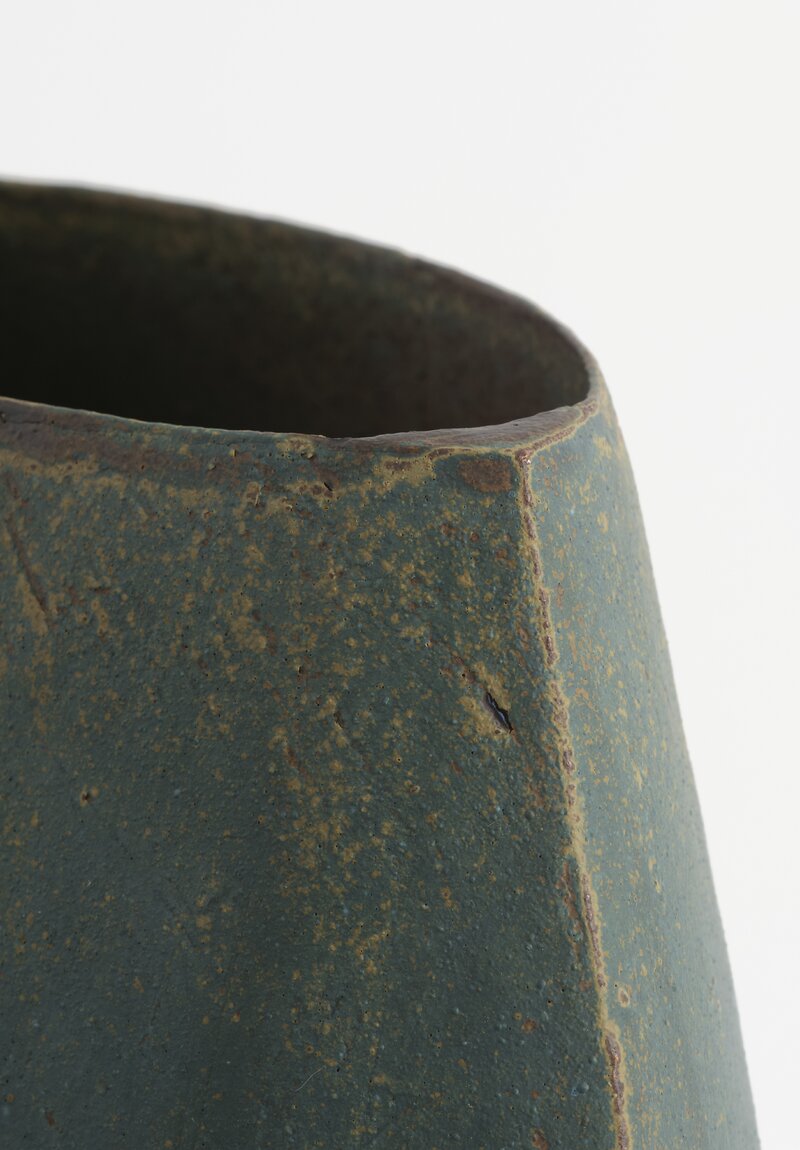 Linda Ouhbi Handbuilt Stoneware Vessel in Blue & Green	