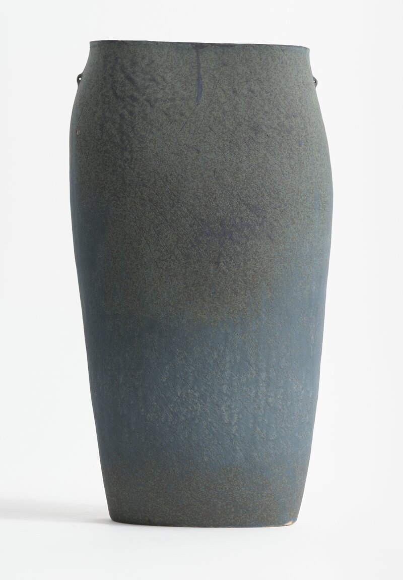 Linda Ouhbi Handbuilt Stoneware Vessel in Blue & Green	