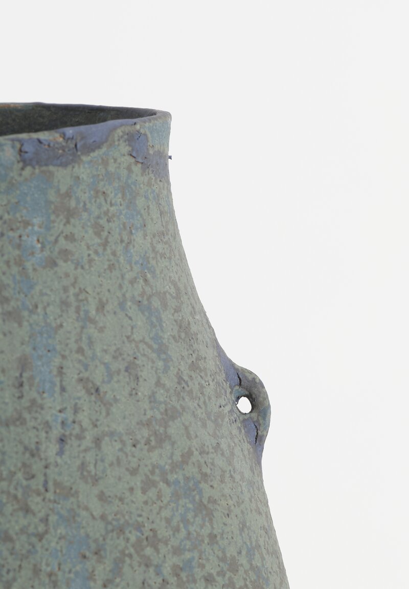 Linda Ouhbi Handbuilt Stoneware Vessel in Blue & Green	