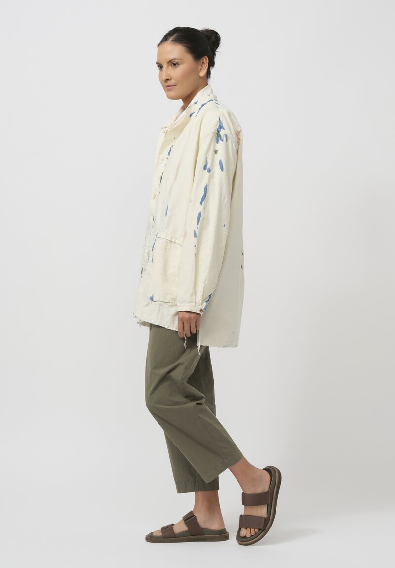 Cottle Silk & Hemp Leaf Vein Reversible Jacket in Fermentation White	