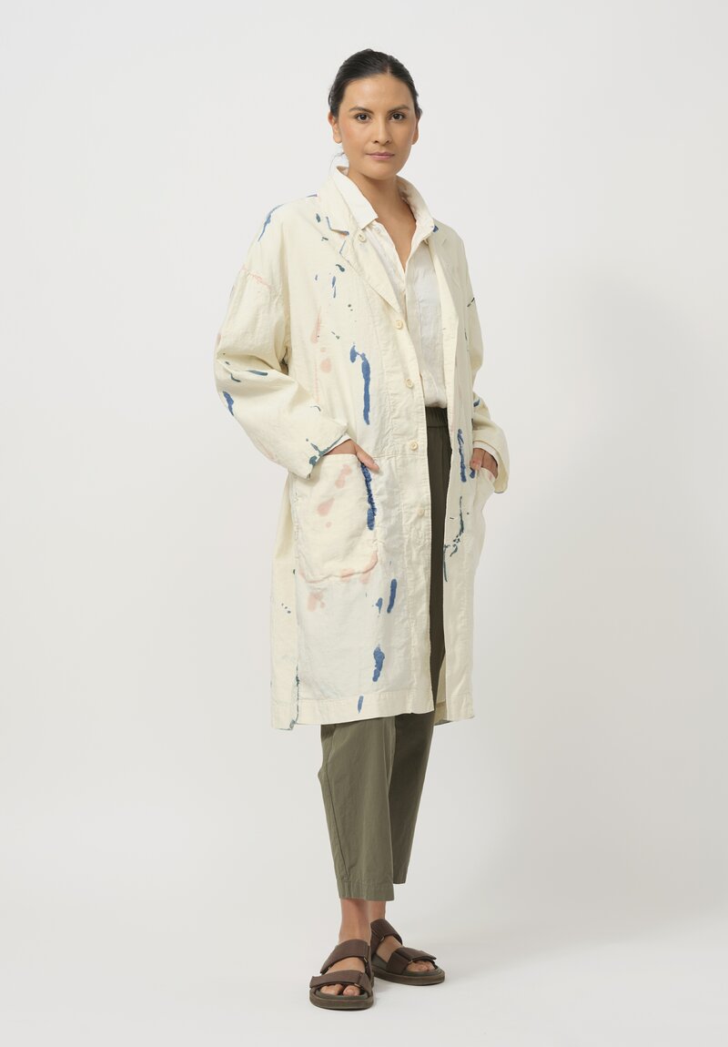 Cottle Silk & Hemp Leaf Vein Reversible Coat in Fermentation White	