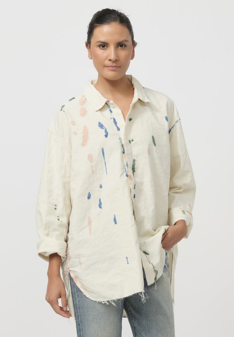 Cottle Silk & Hemp Leaf Vein Tailor Made Shirt in Fermentation White	