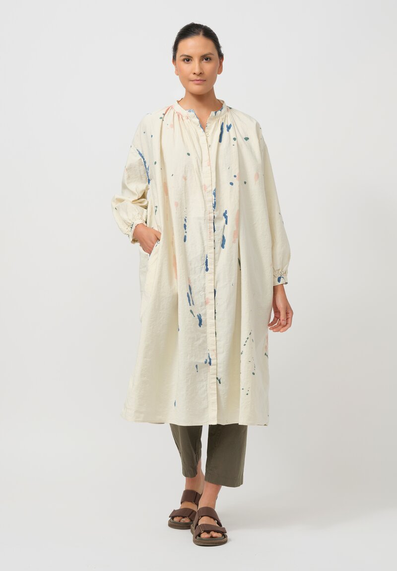 Cottle Silk & Hemp Leaf Vein Chapel Tunic in Fermentation White	