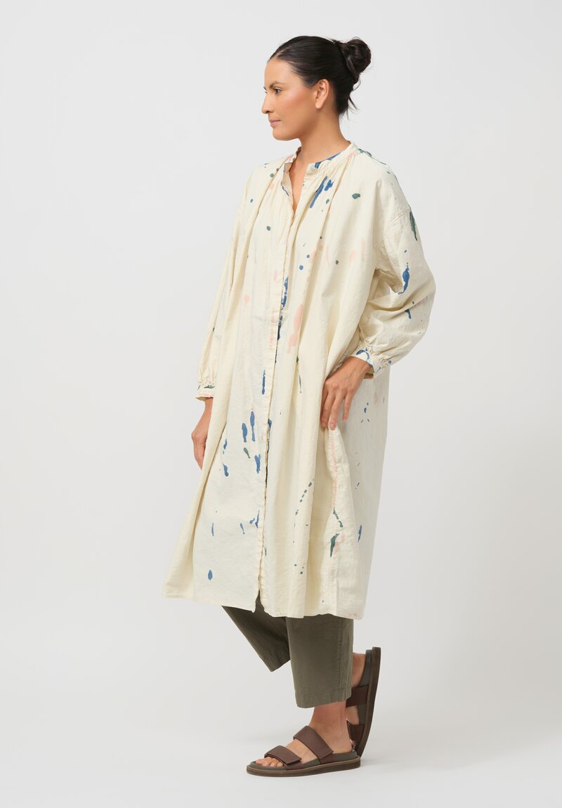 Cottle Silk & Hemp Leaf Vein Chapel Tunic in Fermentation White	