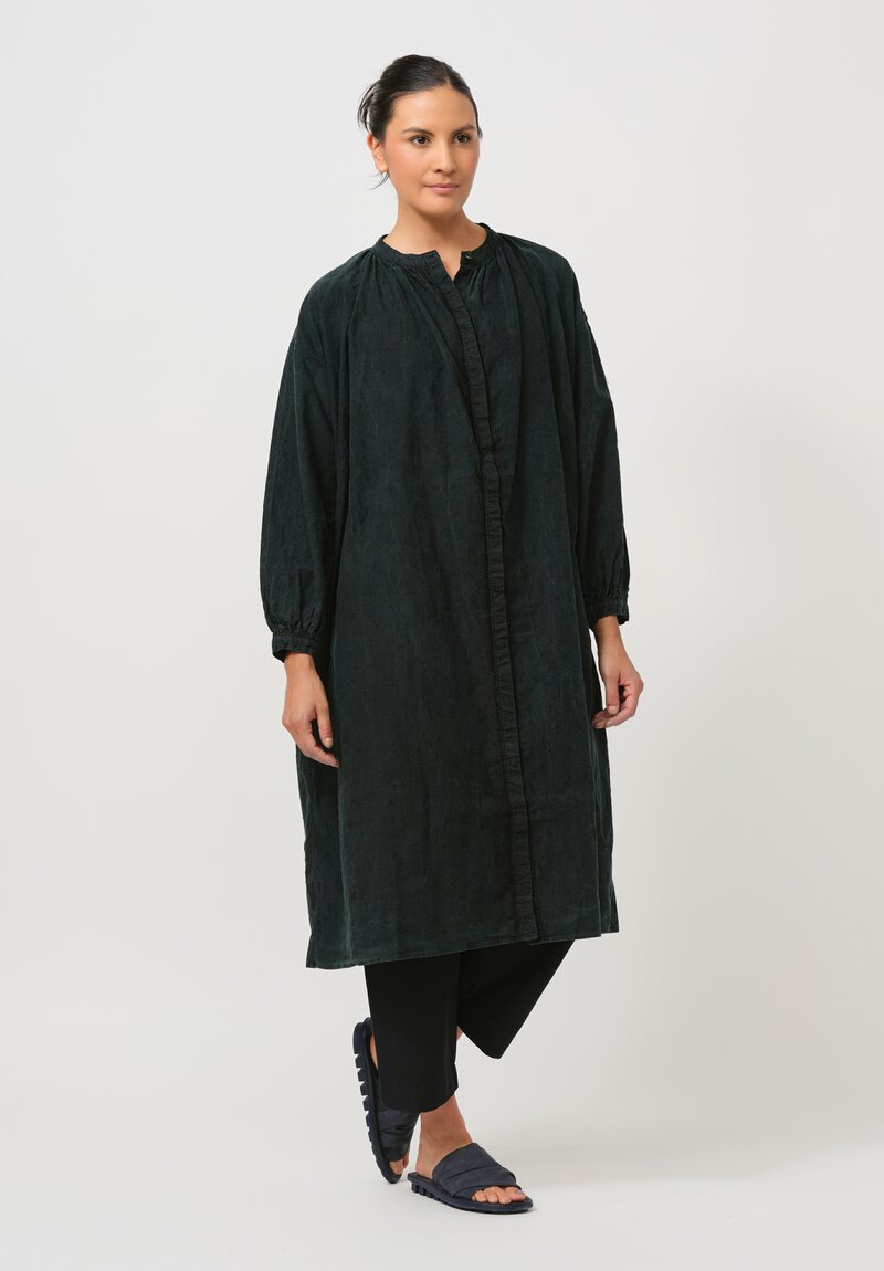 Cottle Silk & Hemp Leaf Vein Chapel Tunic in Verdure Green	