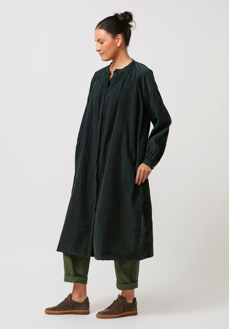 Cottle Silk & Hemp "Leaf Vein" Chapel Tunic in Verdure Green