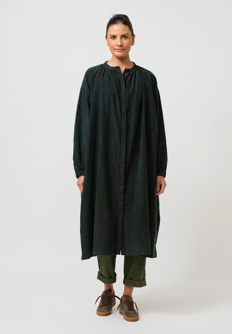Cottle Silk & Hemp "Leaf Vein" Chapel Tunic in Verdure Green