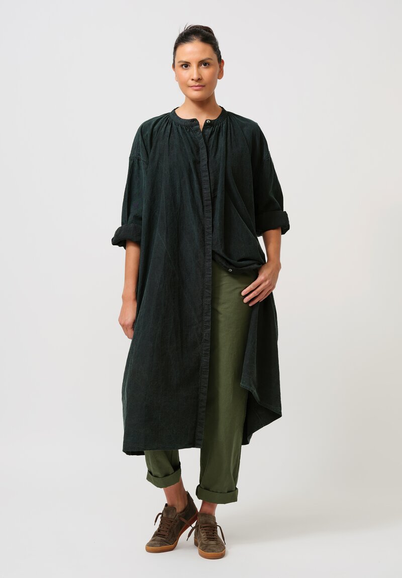 Cottle Silk & Hemp "Leaf Vein" Chapel Tunic in Verdure Green