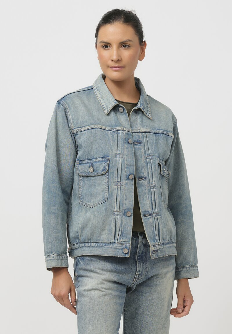 Cottle C.T.L. Neo Type Bengara-Dyed Denim Jacket in Light Indigo	