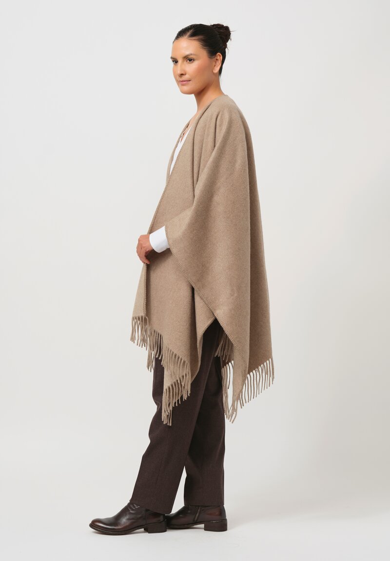 Alonpi Cashmere Mantello Mia Poncho in Silver Brown	